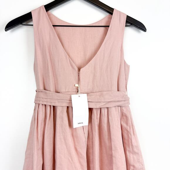 NWT MNG Mango Girls Long Pleated Maxi Dress Pink - 11 - Picture 4 of 9